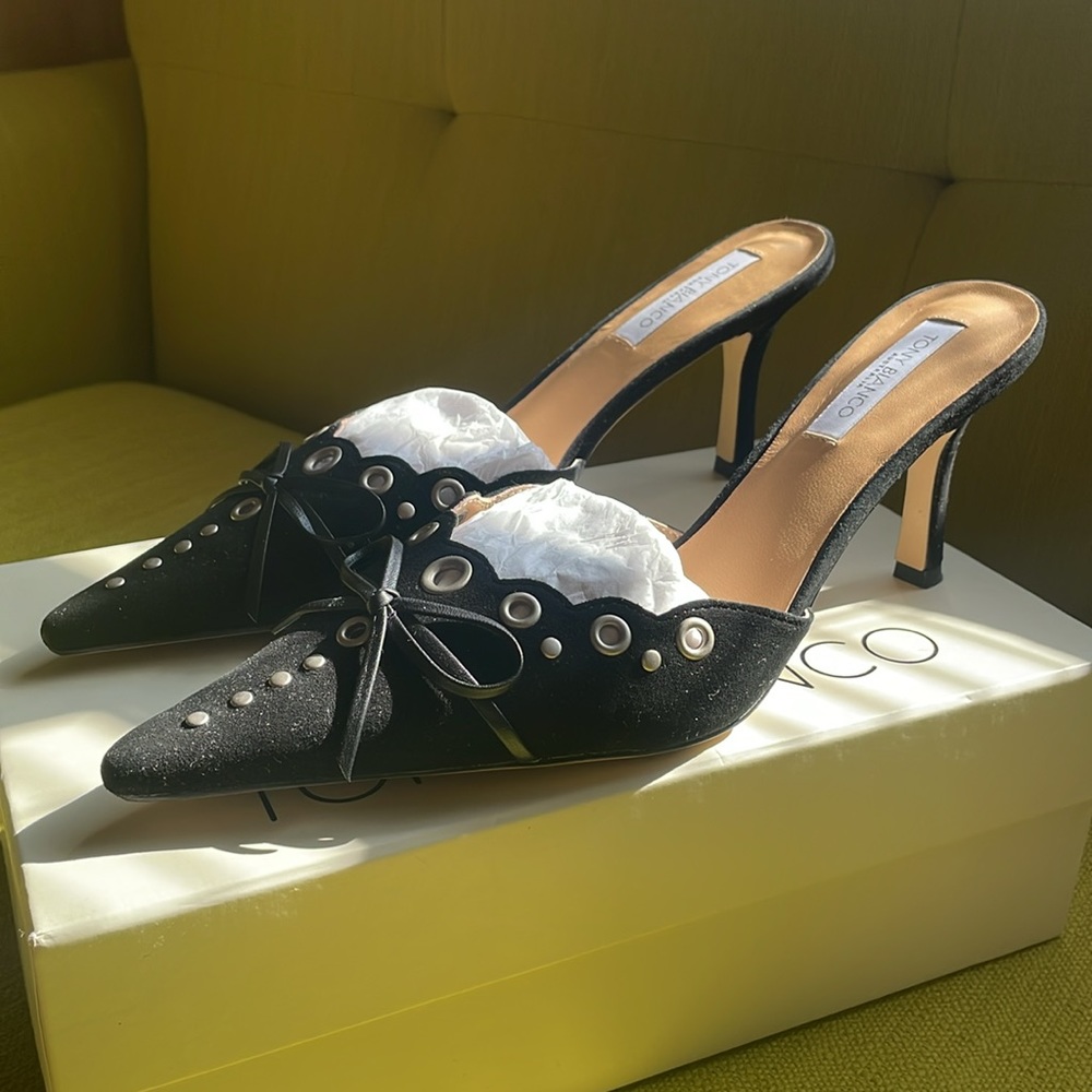 Tony Bianco Black Suede Mule